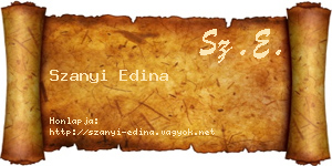 Szanyi Edina névjegykártya